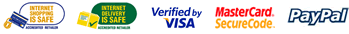 Secure shopping with Verified by Visa, Mastercard Securecode & PayPal